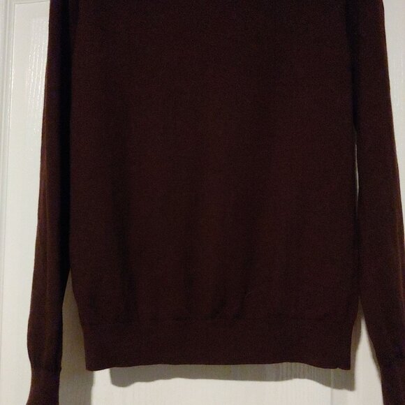 Reiss Maroon Brown Pullover L-Sleeve Sweater XL Mock Neck - Picture 7 of 9